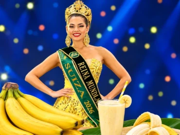 Vanessa Williams, coronada Reina Mundial del Banano 2026 en Machala, Ecuador.